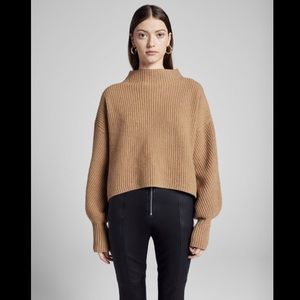 A.L.C. Camel Helena cashmere mock neck sweater